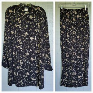 Carole Little Vintage 90s  Women's Folded Cuff Shirt Matching Skirt. Size 6/4
